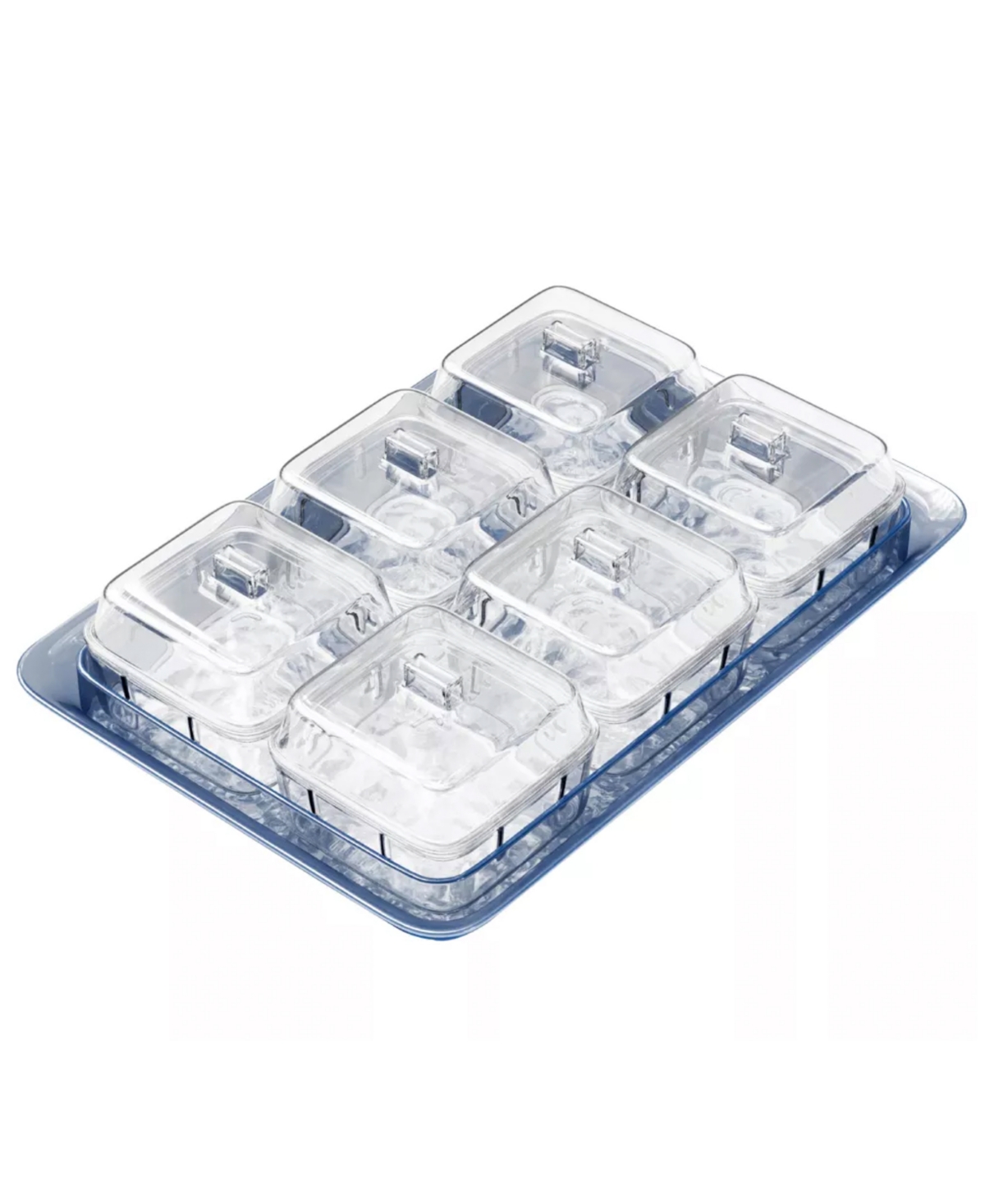 American Atelier Acrylic Tray Clear Dishes With Lids In Blue