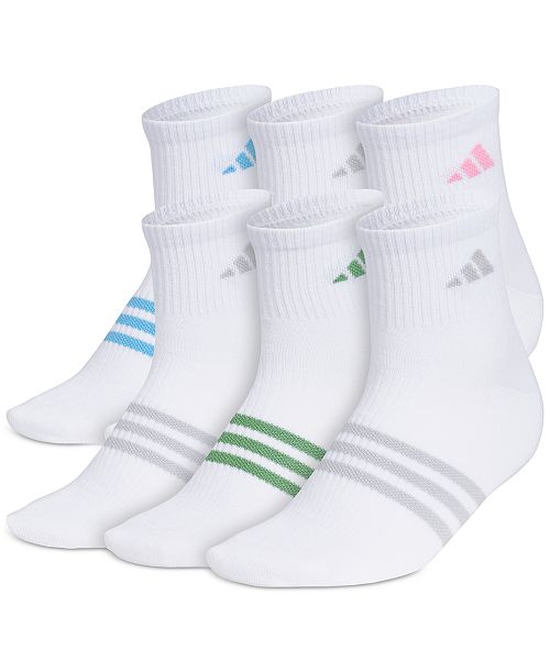 alfani adidas Women's 6-Pk. Superlite 3.0 Quarter Socks Women's Fashion Shoes & Accessories