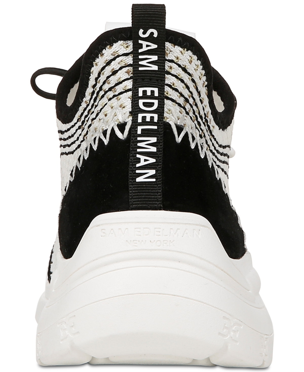 Shop Sam Edelman Women's Chelsie Emblem Knit Lace-up Sneakers In Washed Daisy,dark Sunflower