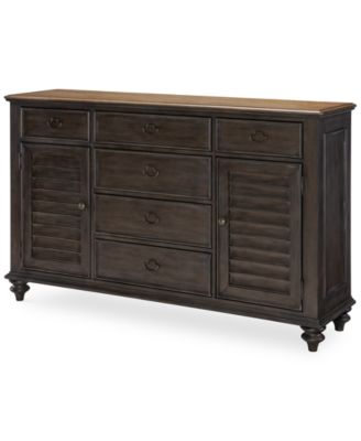 Mandeville 3pc Bedroom Set (Louvered King Bed + Louvered Dresser + 2-Drawer Nightstand)