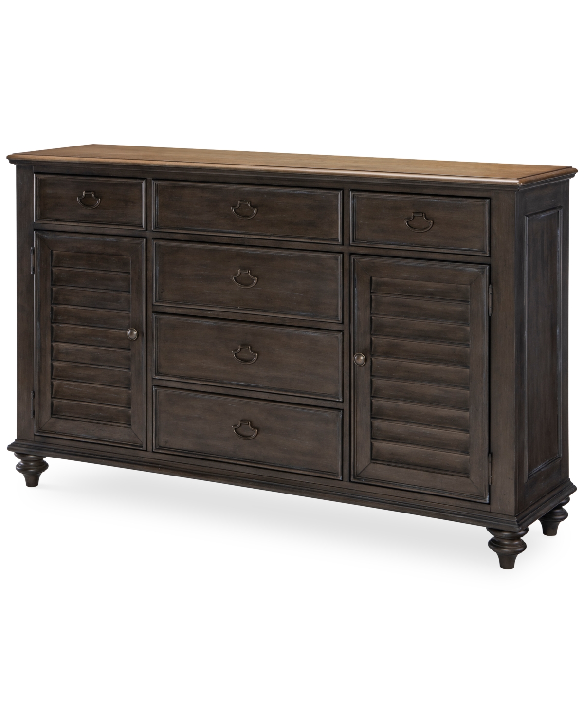 Mandeville 3pc Bedroom Set (Louvered Bed + Louvered Dresser + 1-Drawer Nightstand)
