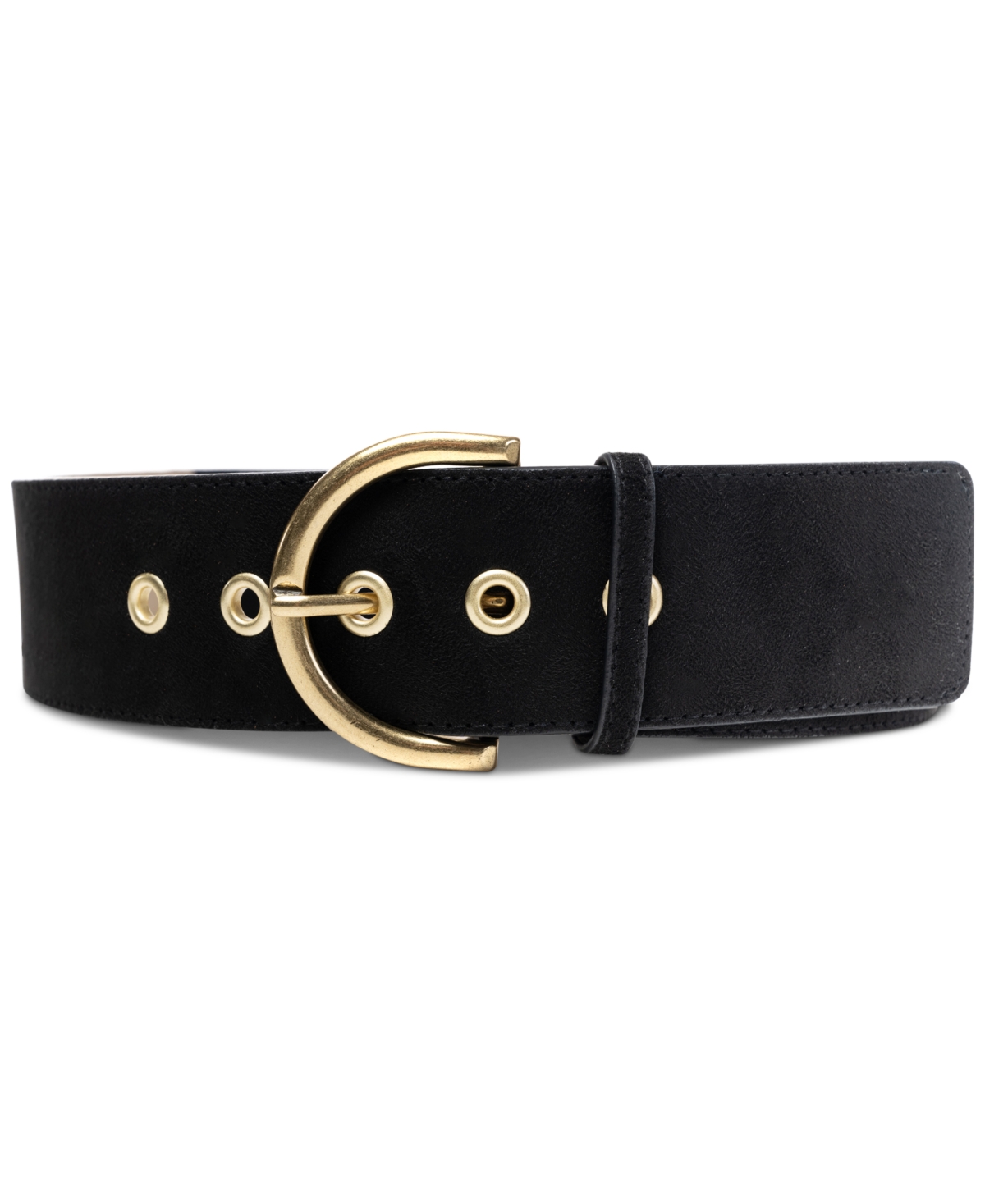 Women's Faux-Suede Stretch Belt, Created for Macy's - Cognac