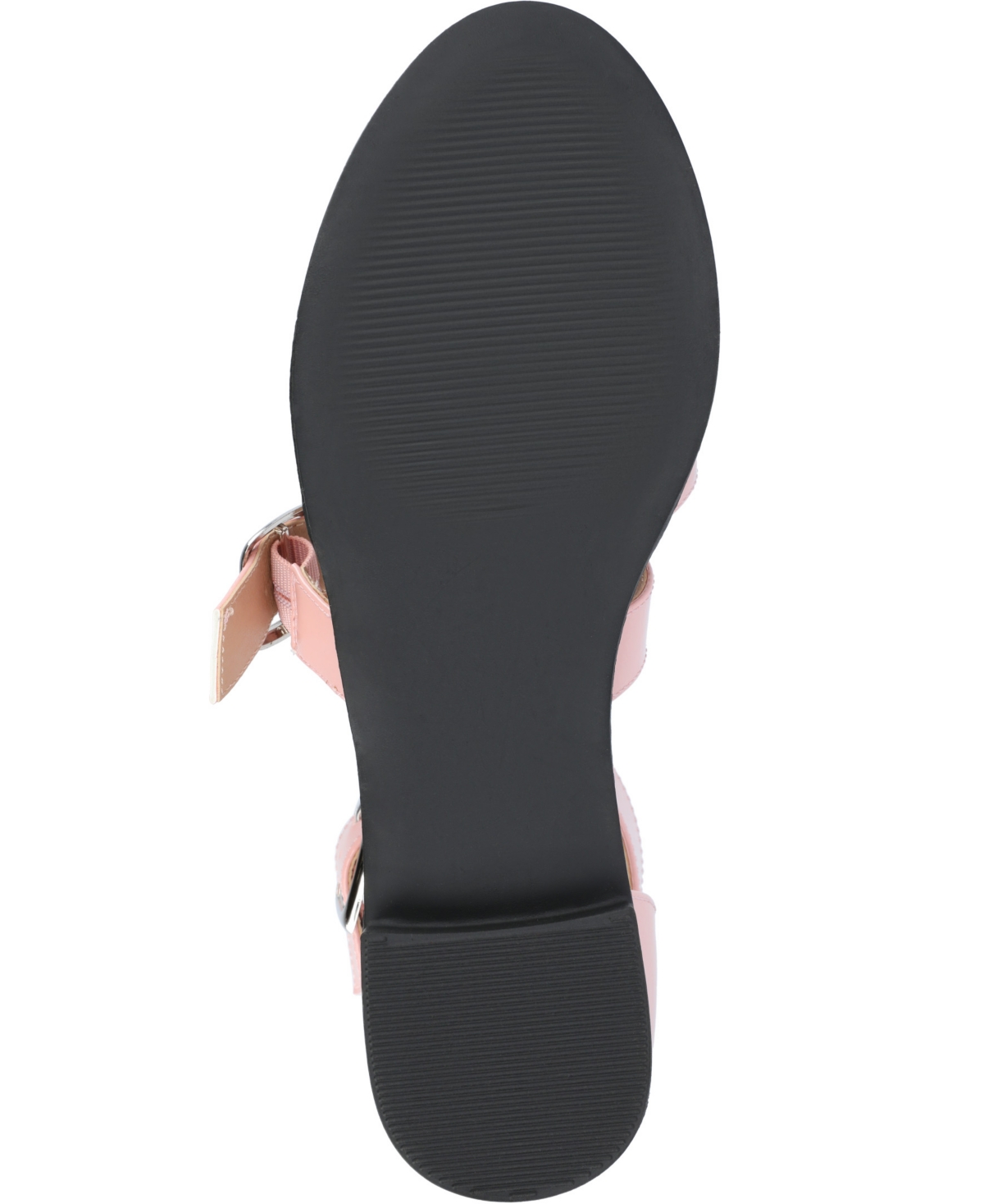 Shop Journee Collection Women's Constance Double Buckle Flats In Blush