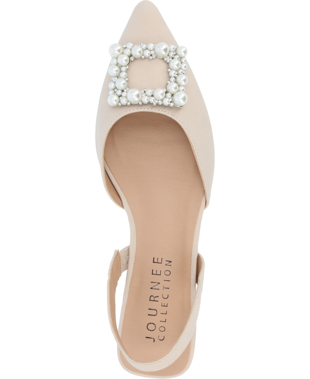 Journee Collection Women's Hannae Wide Width Embellished Flats In Beige