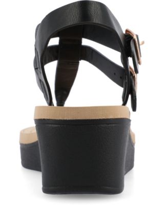 Women's Bianca Double Buckle Platform Wedge Sandals