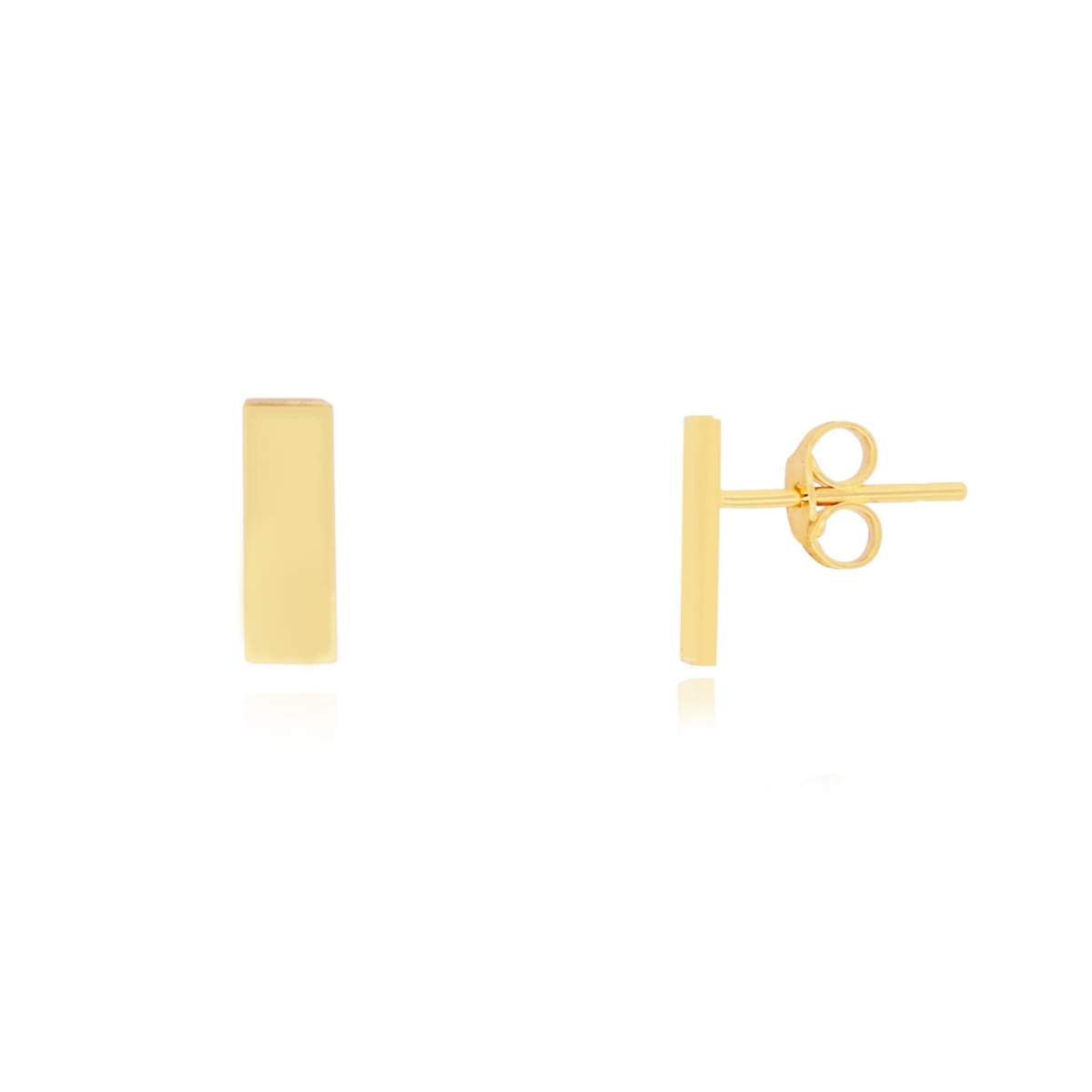 Gold Bar Stud Earrings 14K Gold - Gold