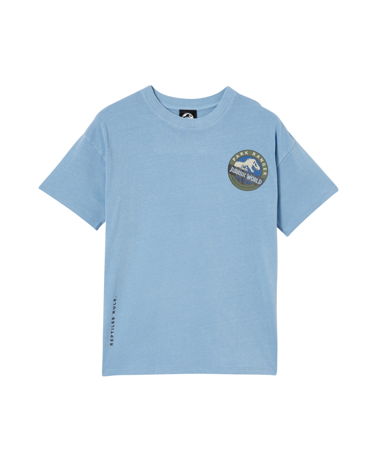 Cotton On Kids' Big Boys Jurassic Park Quinn Short Sleeve T-shirt In Dusty Blue,jurassic Park