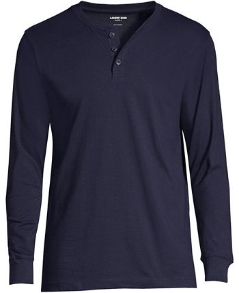 Lands' End Men's Super-T Long Sleeve Henley T-Shirt - Macy's