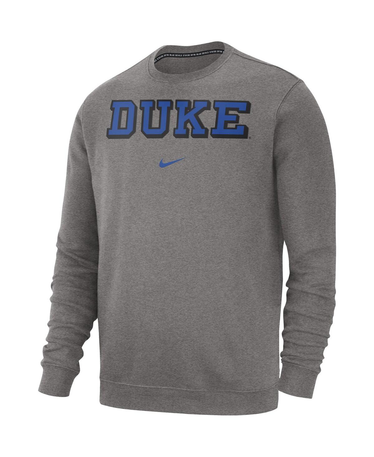 Shop Nike Men's  Heather Gray Duke Blue Devils Club Fleece Sweatshirt