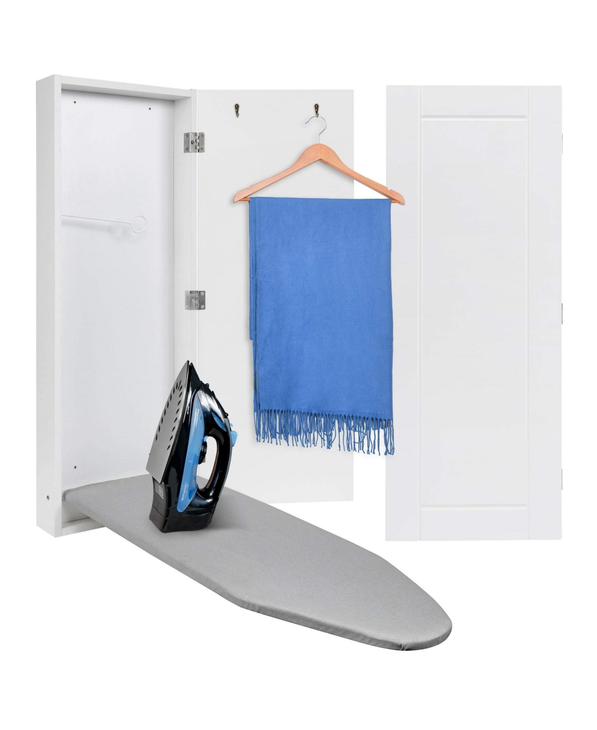 Ironing Board, Wall Mounted Ironing Board Holder & Iron Board - White