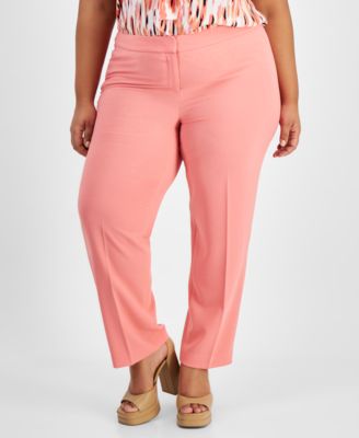 Bar III - Plus Size Textured Crepe Pants