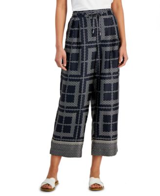 Nautica Jeans - Women's Chain-Print Cropped Pull-On Pants