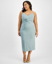 NY Collection Plus & Petite Plus Size Surplice Printed Maxi Dress - Macy's
