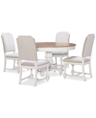 Mandeville 5 Pc. Dining Set (Round Table & 4 Upholstered Chairs)