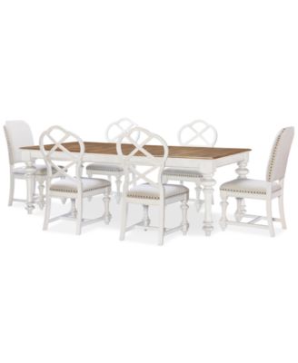 Mandeville 7 Pc. Dining Set (Rectangular Table, 4 X-Back Chairs & 2 Upholstered Chairs)