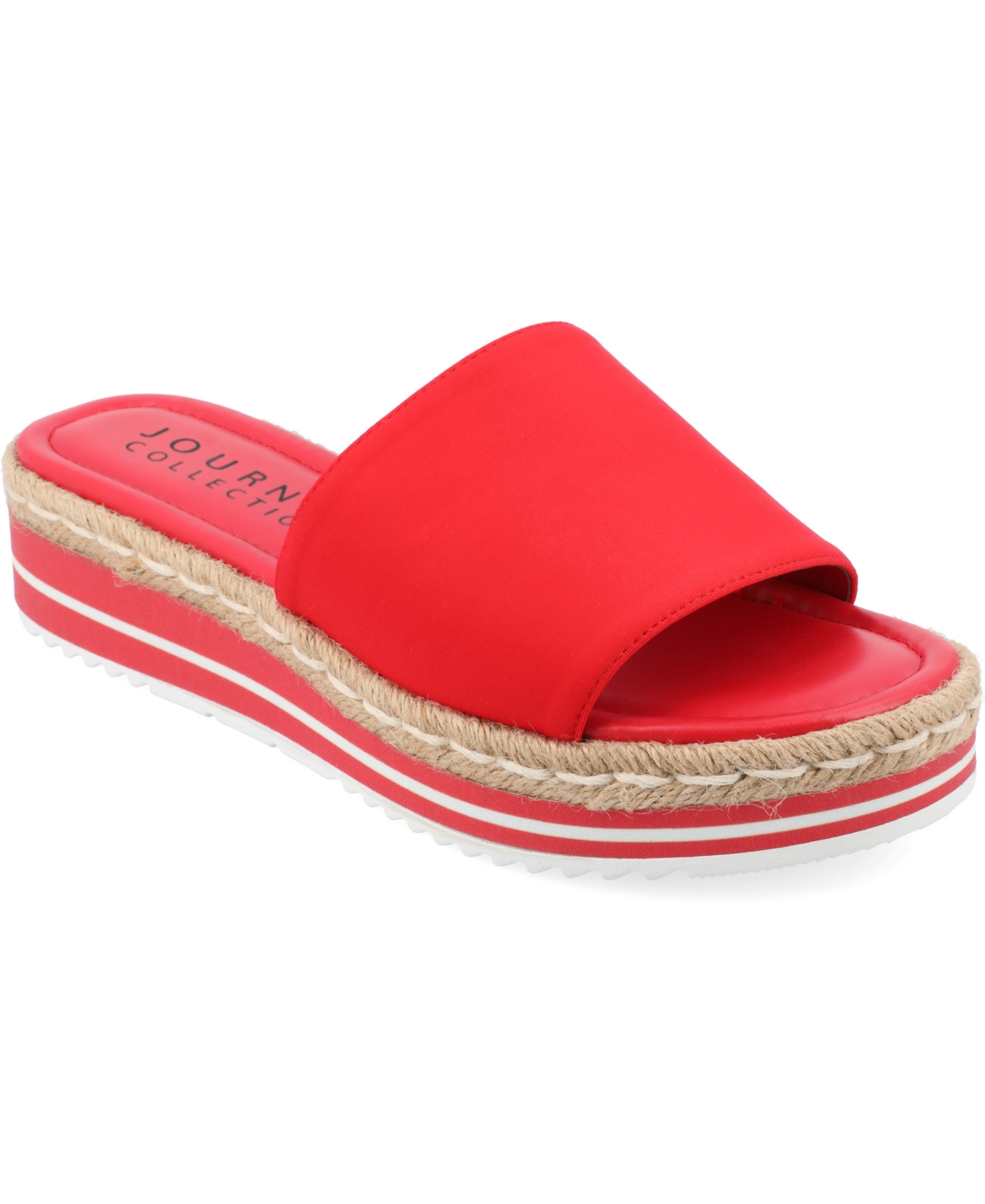 JOURNEE COLLECTION WOMEN'S ROSEY TRU COMFORT FOAM WIDE WIDTH WEDGE HEEL ESPADRILLE SANDALS