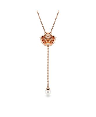 Shell, White, Rose Gold-Tone Idyllia Y Pendant Necklace