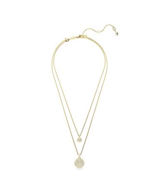 White, Rhodium Plated or Rose-Gold Tone or Gold-Tone Meteora Layered Pendant Necklace