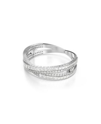 Infinity, White, Rhodium Plated Hyperbola Cuff Bracelet