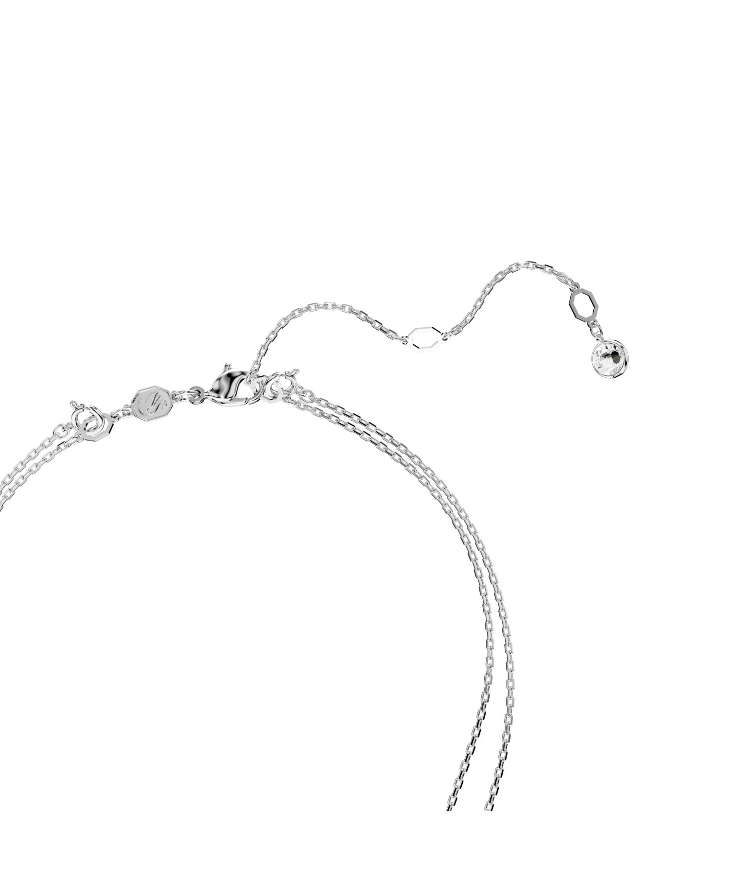 White, Rhodium Plated or Rose-Gold Tone or Gold-Tone Meteora Layered Pendant Necklace