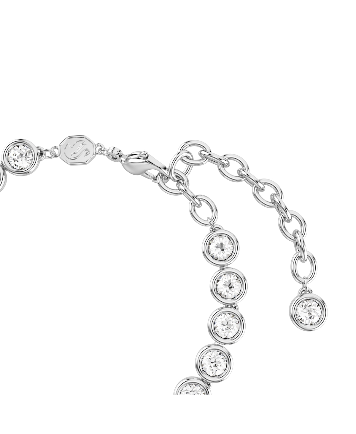 Swarovski Round Cut, White, Rhodium Plated Imber Tennis Bracelet