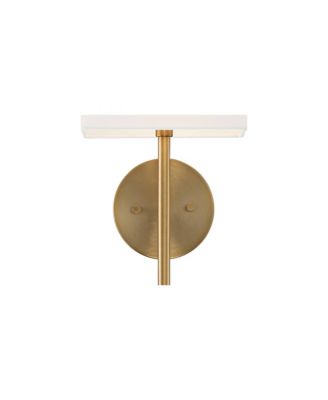 Modern Wall Sconce Lighting Warm Brass Hardwired 16 1/4" High Fixture Rectangular Linen Bedroom Home Living Room