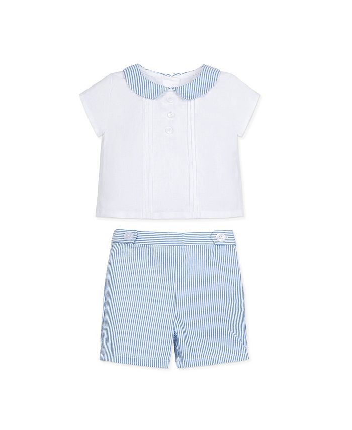 Hope Henry Layette Baby Boy Peter Pan Shirt and Short 2 Piece