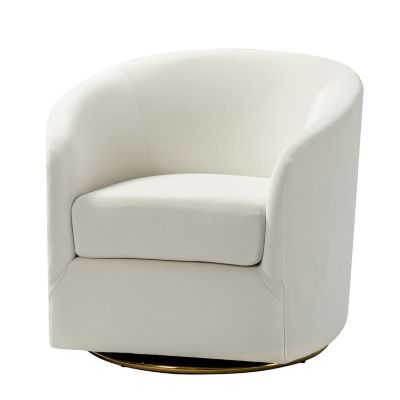 Swivel Accent Chair with Gold Metal Base for Living Room Nursery