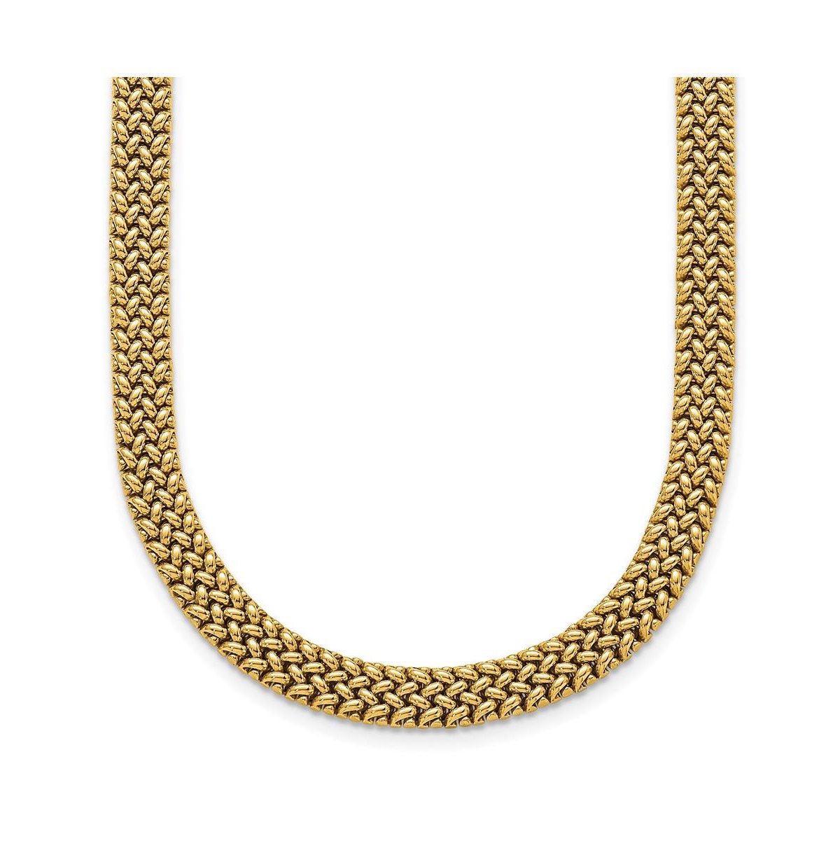 18k Yellow Gold Semi-solid Mesh Omega Necklace - Gold