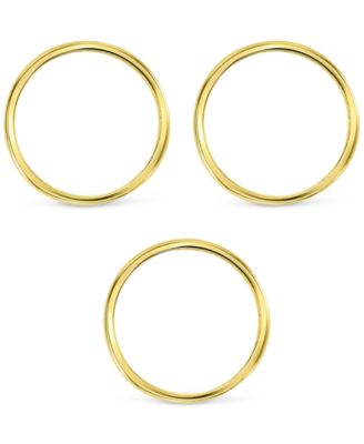 3-Pc. Set Enamel & Polished Stack Rings in 14k Gold-Plated Sterling Silver