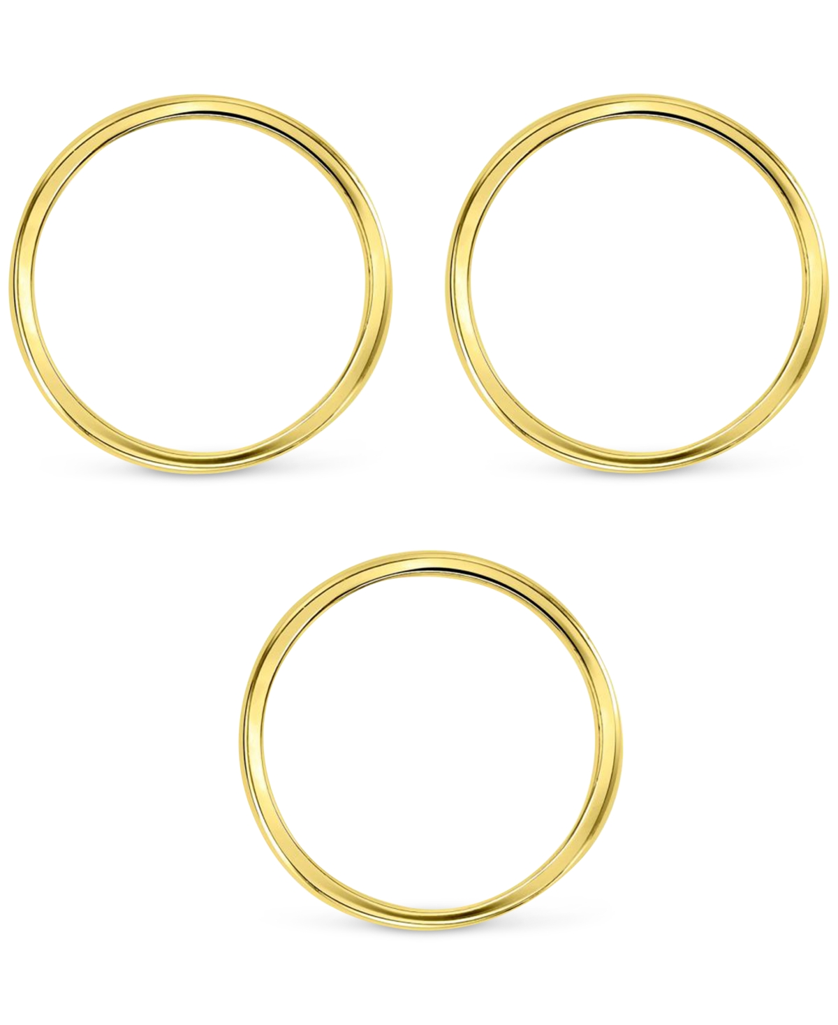 3-Pc. Set Enamel & Polished Stack Rings in 14k Gold-Plated Sterling Silver -Gold