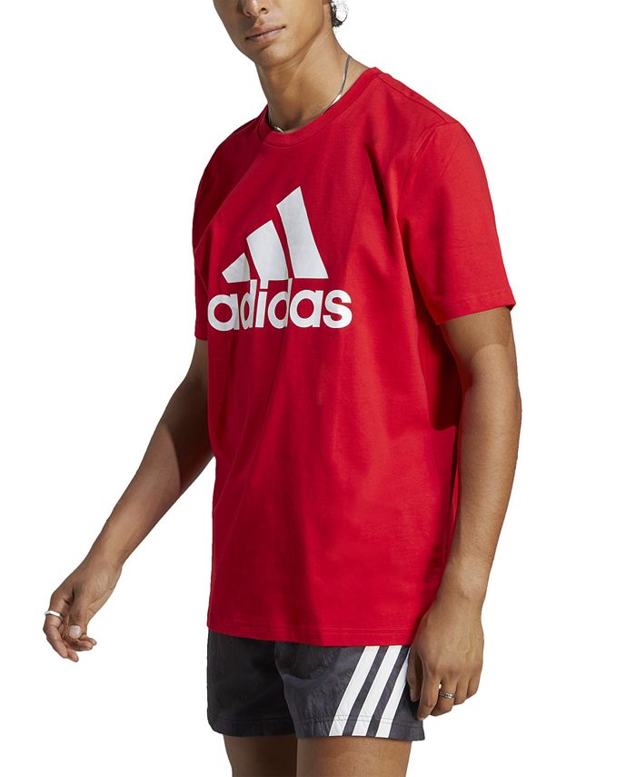 adidas Men\'s Essentials Crewneck Macy\'s T-Shirt - Sleeve Big Single Jersey Short Logo