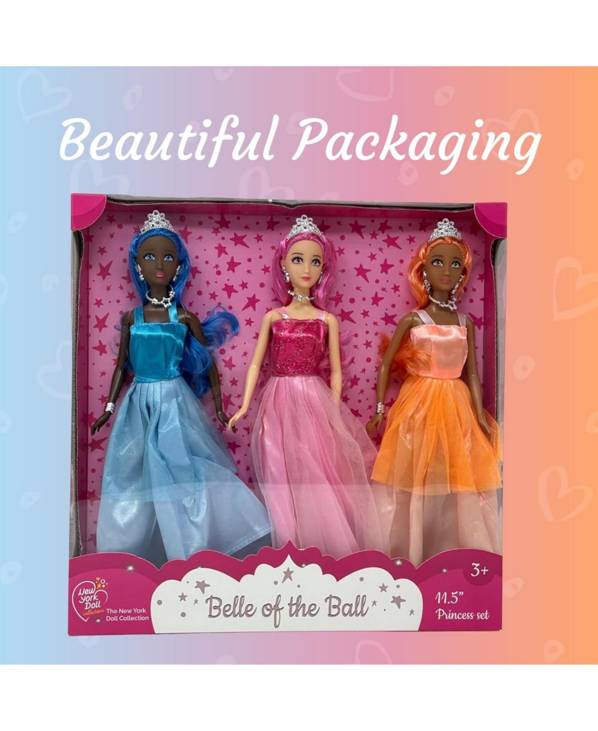 The New York Doll Collection Inch Princess Dolls 3 Pack - Assorted Pre-pack (See Table 9