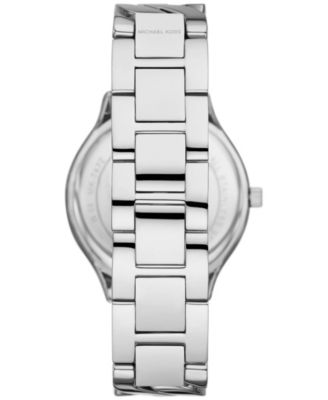 Women's Slim Runway Three-Hand Silver-Tone Stainless Steel Watch 38mm