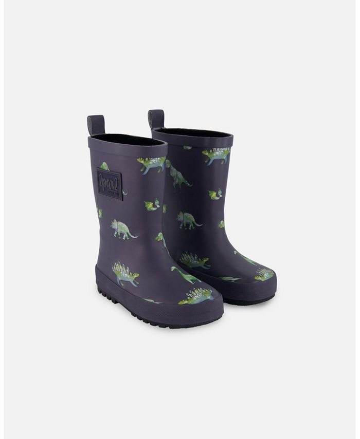 Deux par Deux Baby Boy Rain Boots Grey Printed Dinosaurs Infant Macy's