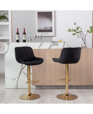 Velvet Footrest with Chrome Base bar stools