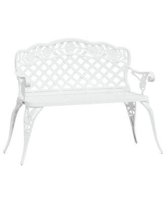 Patio Bench 42.5" Cast Aluminum White