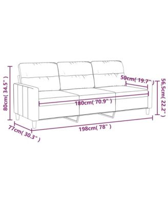 3-Seater Sofa Light Gray 70.9" Fabric