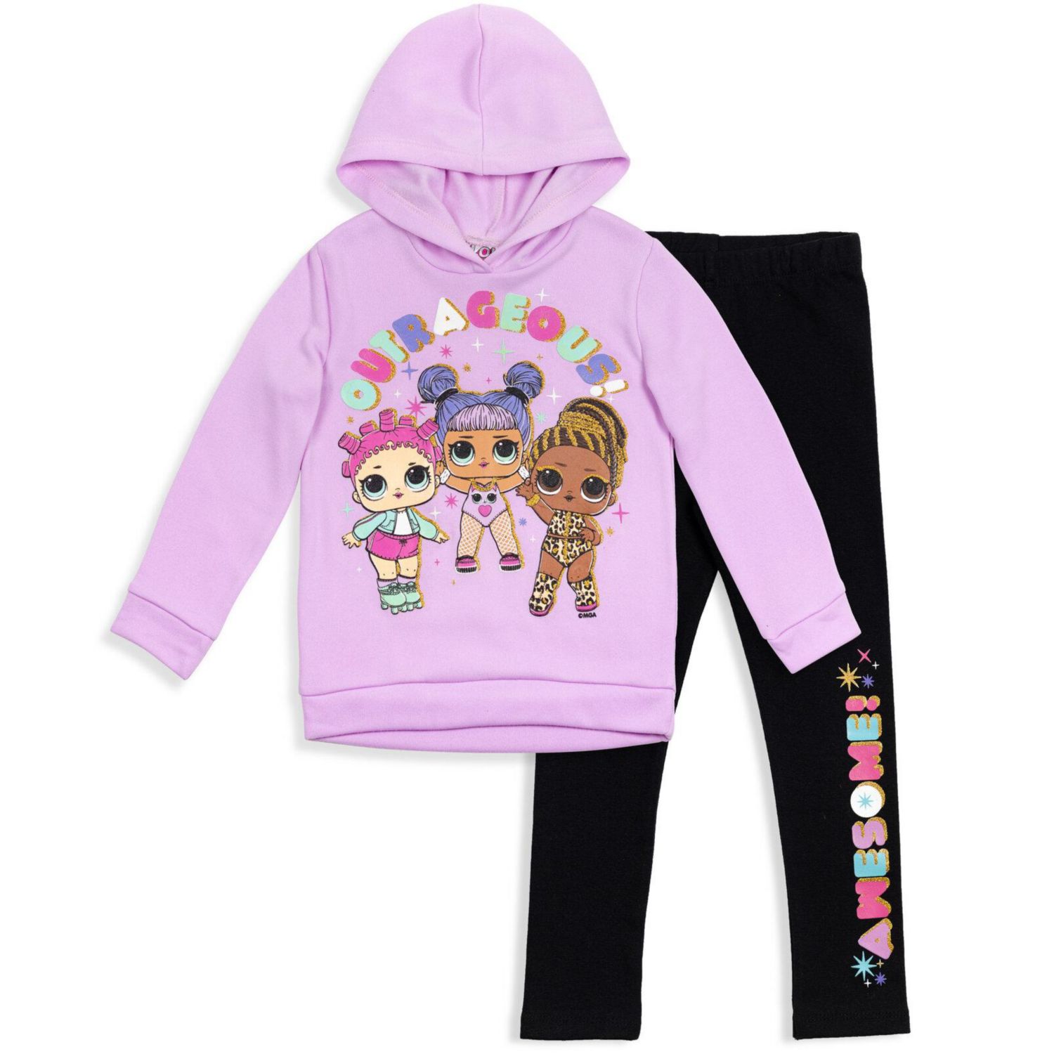 Girls' Fleece 2-Piece Hoodie and Leggings Set