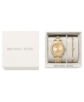 Women's Tibby Three-Hand Gold-Tone Stainless Steel Watch 34mm and Bracelet Gift Set