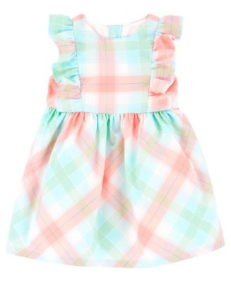 Carter's Baby Girls Plaid Flutter Dress - Macy's