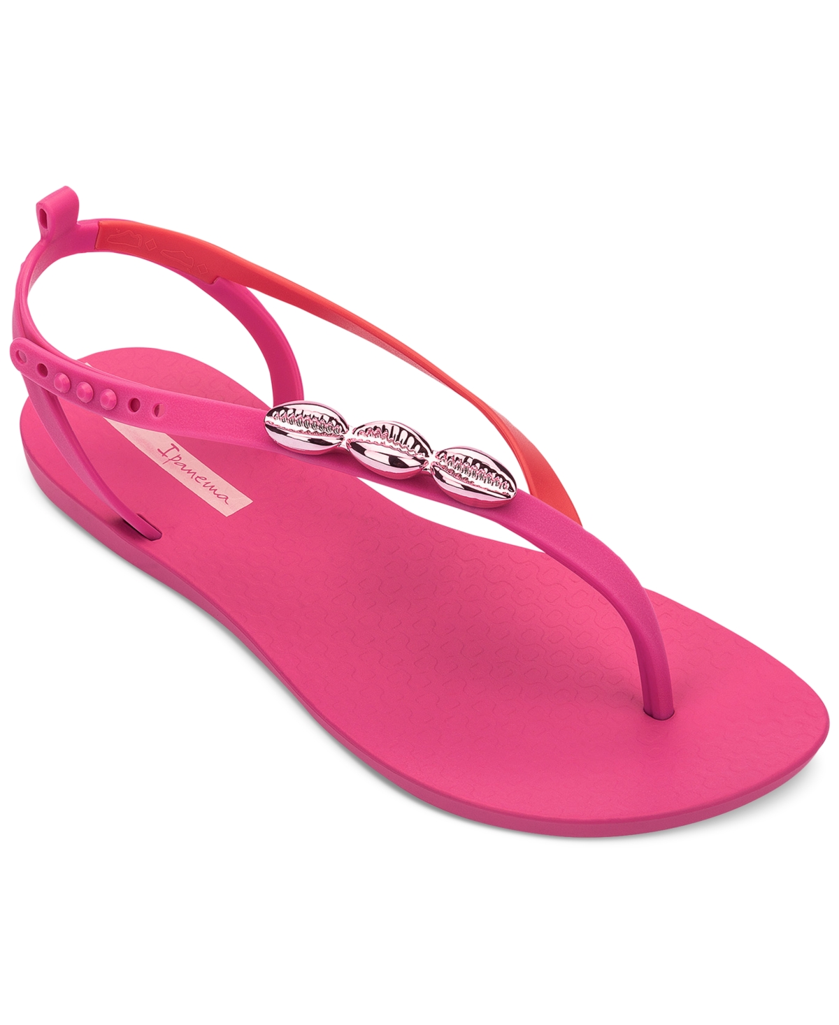 Salty Ii Metallic Shell Detail Thong Sandals - Pink