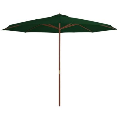 Garden Parasol with Wooden Pole 137.8" Green