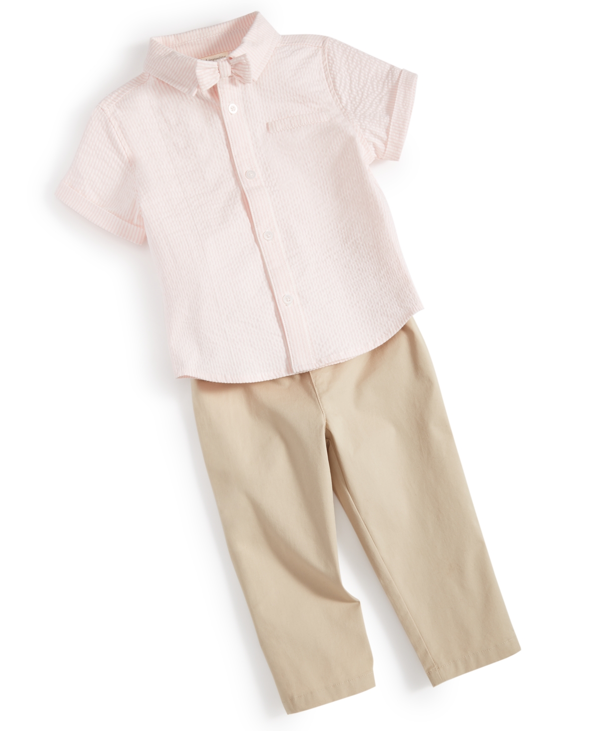 First Impressions Baby Boys Button-down Shirt And Chino Pants, 2 Piece Set, Created For Macy's In Sand Tan