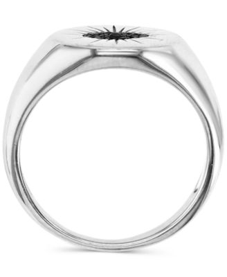 Black Spinel (1/20 ct. t.w.) & Lab-Grown Blue Spinel Accent Evil Eye Ring in Sterling Silver 