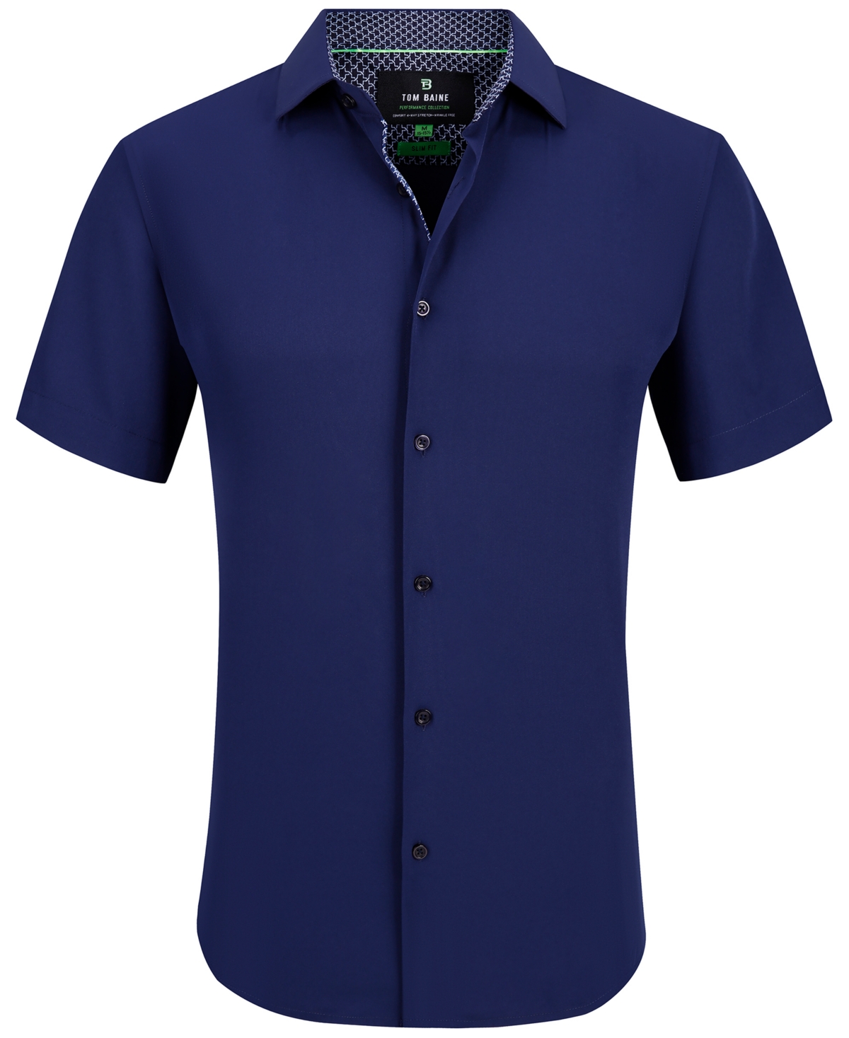Men's Slim Fit Short Sleeve Performance Button Down Dress Shirt - Light Pink