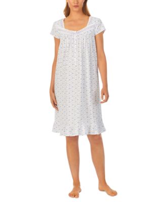 Eileen West - Women's Cotton Cap-Sleeve Floral Nightgown