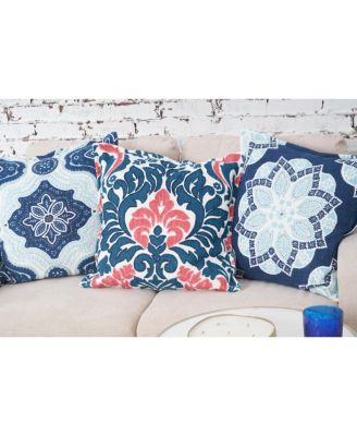 William Indigo Blue and Surf Pillow, 20" x 20"