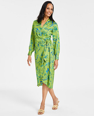 I.N.C. International Concepts Women's Printed Wrap-Front Keyhole