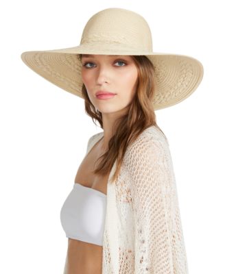 Steve Madden - Women's Braided Straw Floppy Hat